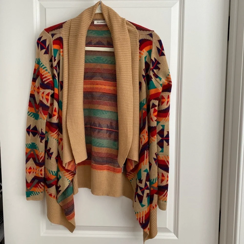 Blu Pepper Multicolor Aztec Cardigan - Picture 1 of 3